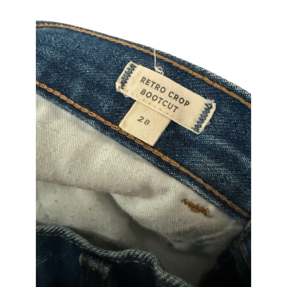Madewell Retro Crop Bootcut Jeans Women’s 28 Knee-Rip Edition Raw Hem Sold Out - Picture 4 of 10
